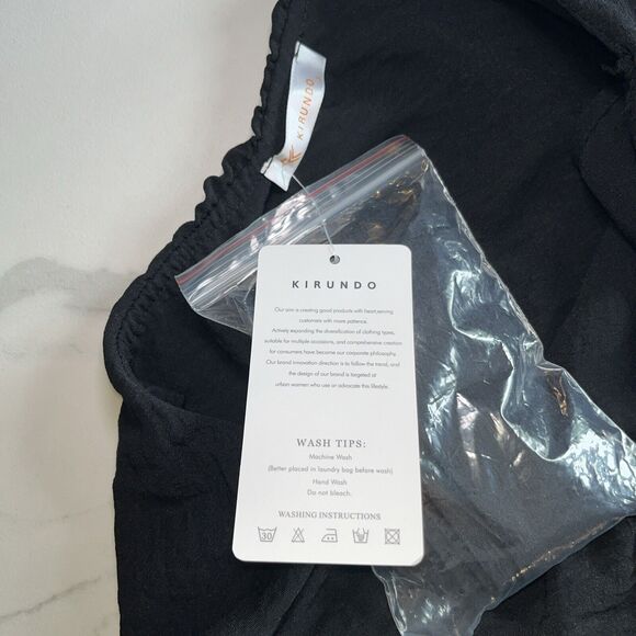 Kirundo One Shoulder Sleeveless Midi Dress Ruffle Black Pullover Size Small NWT - Picture 3 of 13